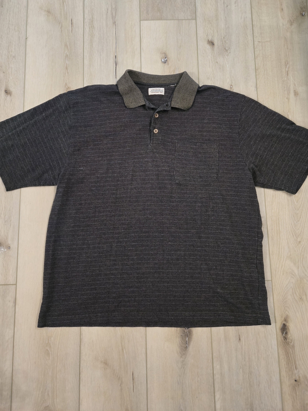 Vintage St. John's Bay Charcoal Polo with Olive Contrast Collar